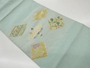 綴れ菱に抽象模様織出し名古屋帯